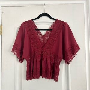 red lace blouse